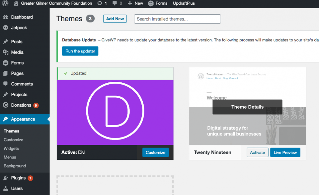 Divi Theme Activate Divi Theme